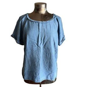 Velvet Heart Blue Short Sleeve Blouse
